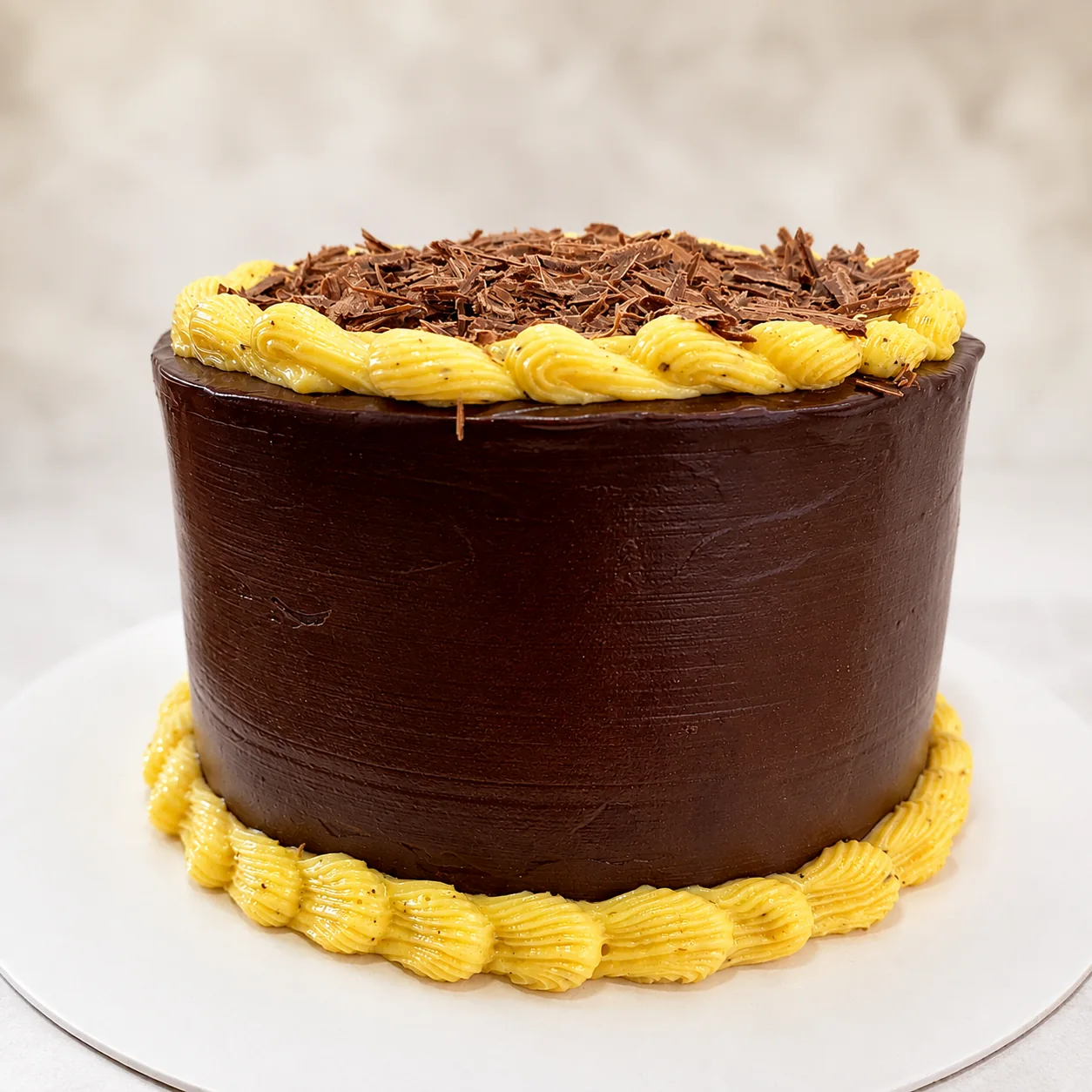 Bolo de chocolate com recheio de maracujá trufado